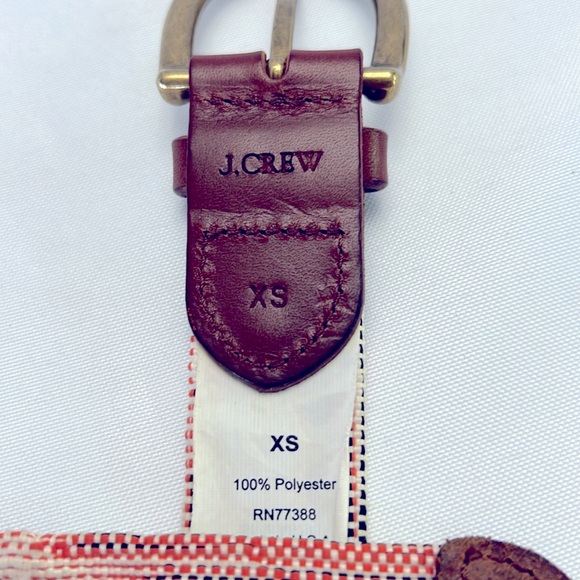 J Crew Orange, Blue & Cream Woven Chevron Belt - Picture 5 of 5